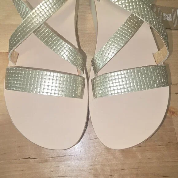 NWT Olukai Onohi Strappy Platform Woven Leather Sandal Women Size 11 Color Gold - Picture 13 of 13